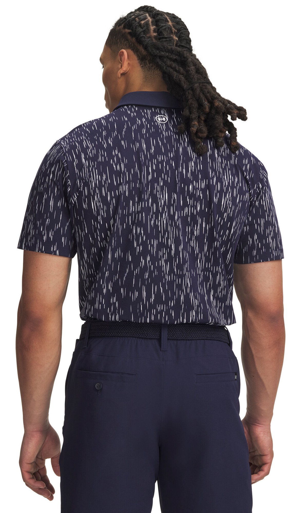 Under Armour ArmourDry Printed męskie polo, midnight navy/białe