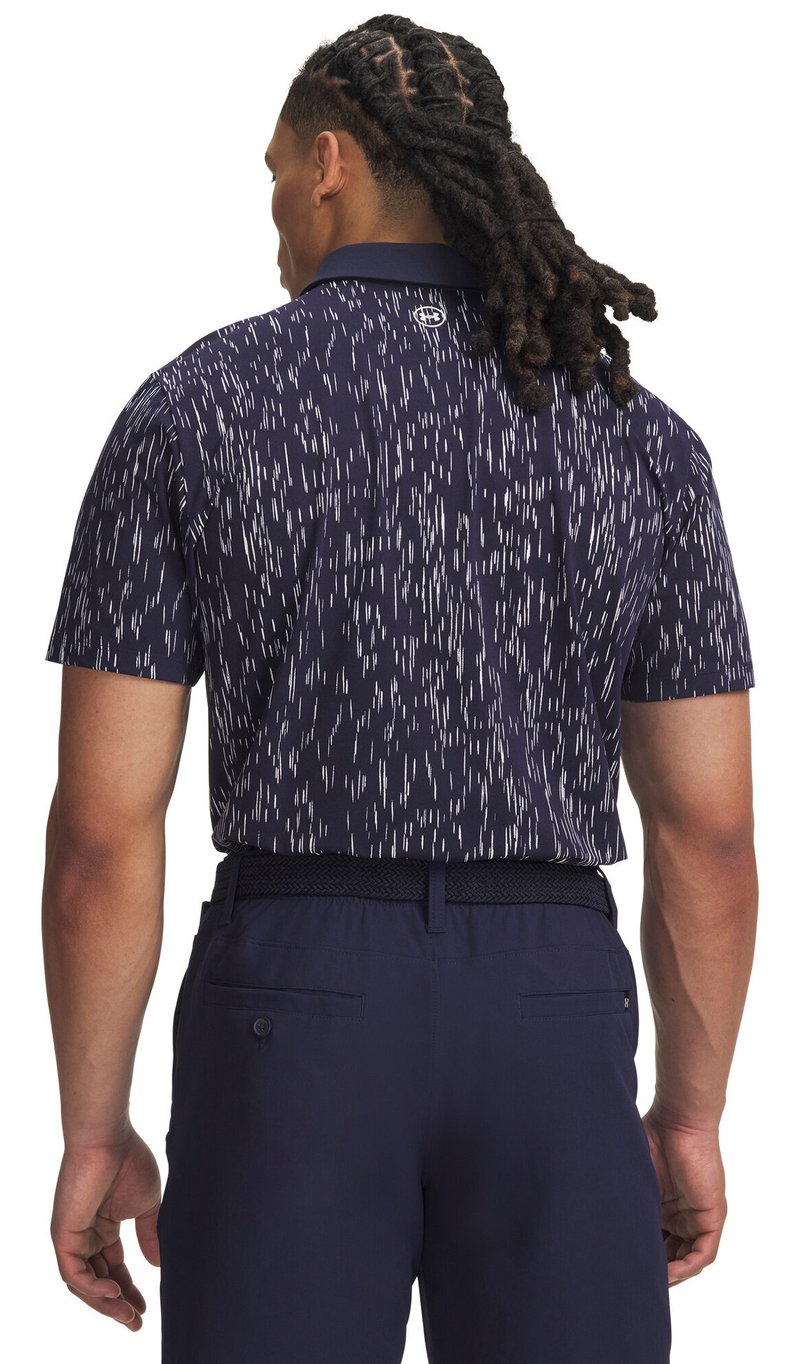 Under Armour ArmourDry Printed męskie polo, midnight navy/białe