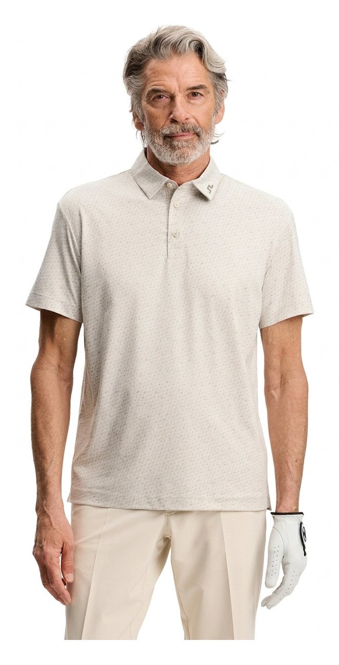 J.Lindeberg Tod Print męskie polo, bias bridge micro moon brindle