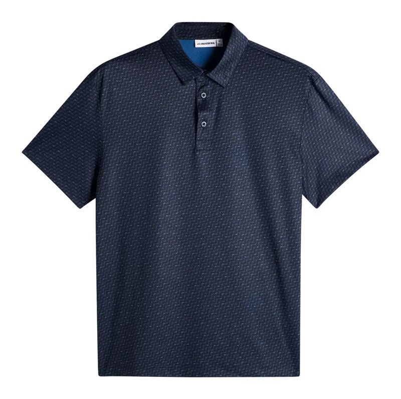 J.Lindeberg Tod Print męskie polo, bias bridge micro navy set