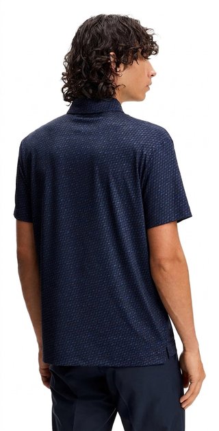J.Lindeberg Tod Print męskie polo, bias bridge micro navy set