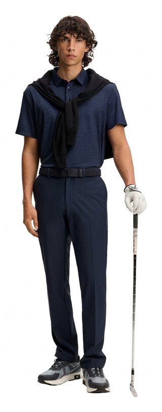 J.Lindeberg Tod Print męskie polo, bias bridge micro navy set