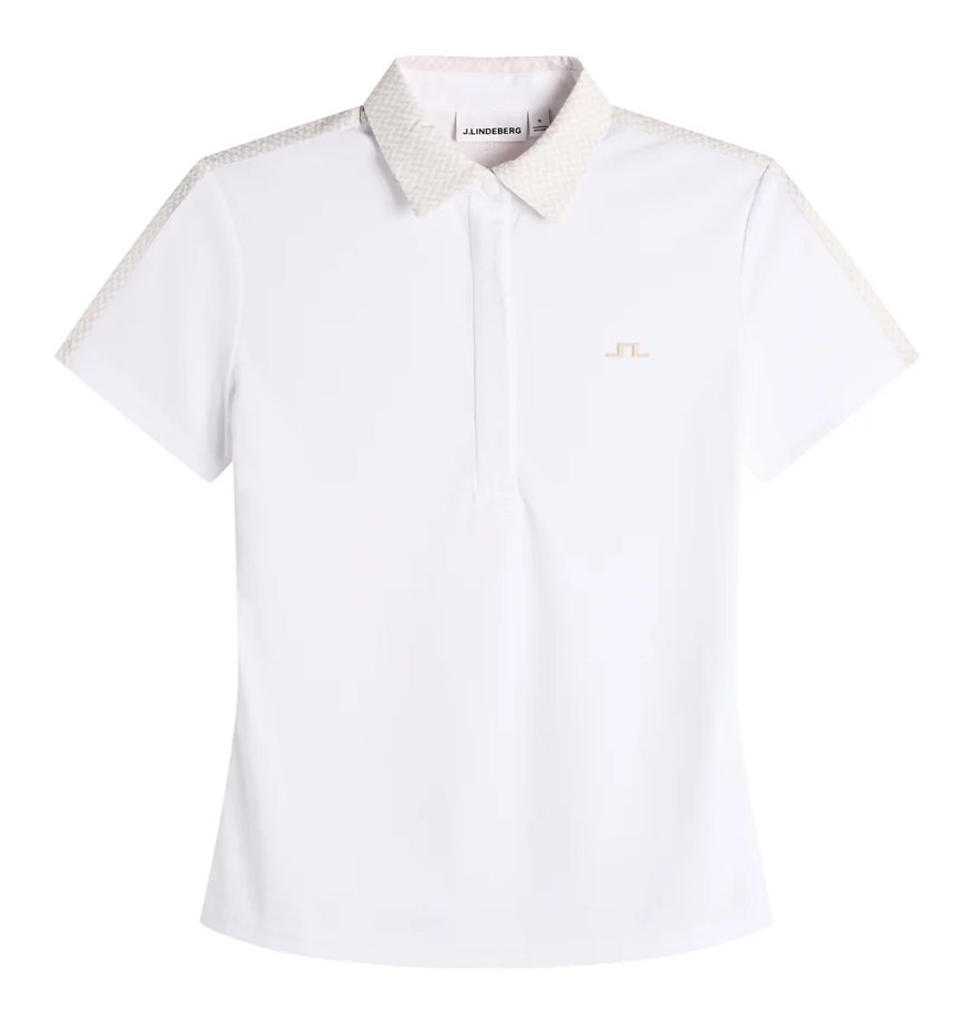 J.Lindeberg Cara Print damskie polo, białe