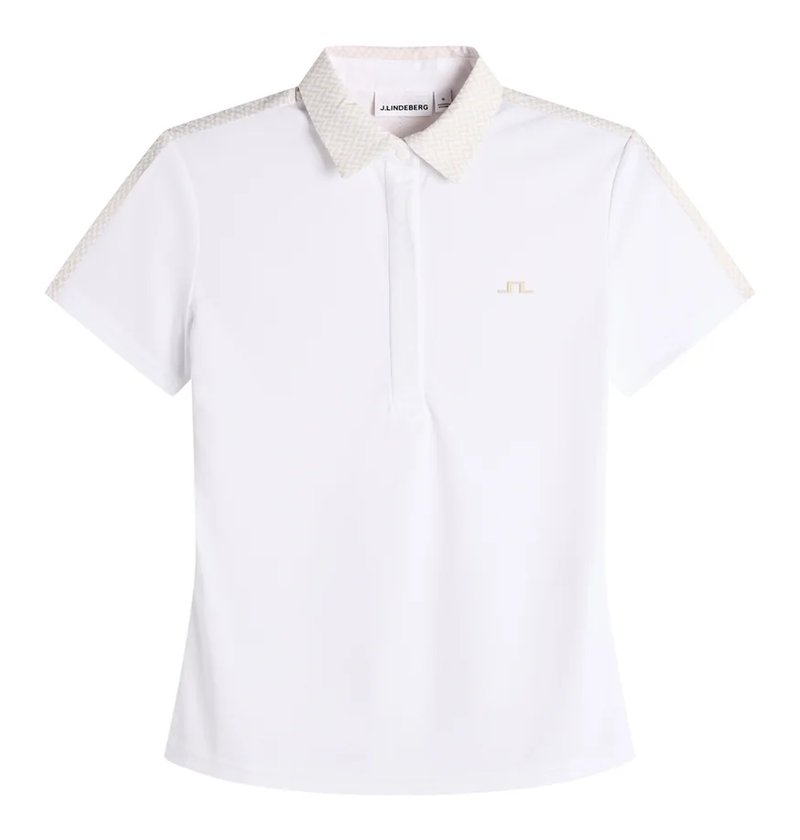 J.Lindeberg Cara Print damskie polo, białe