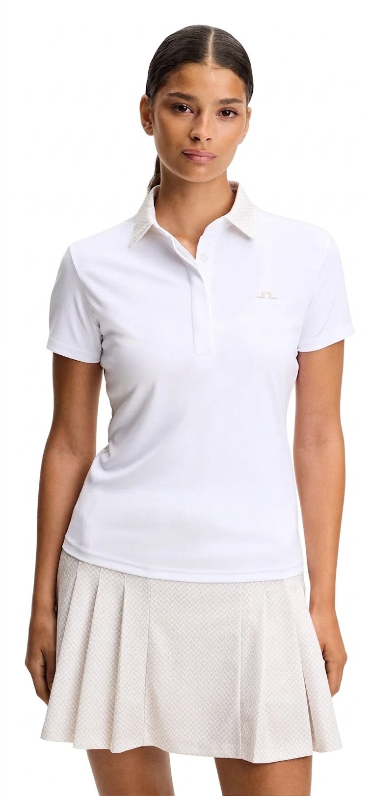 J.Lindeberg Cara Print damskie polo, białe