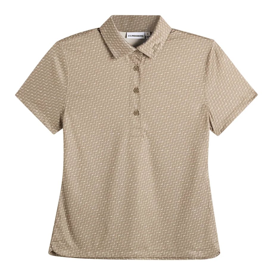 J.Lindeberg Caitlyn damskie polo, bias bridge micro brindle moon