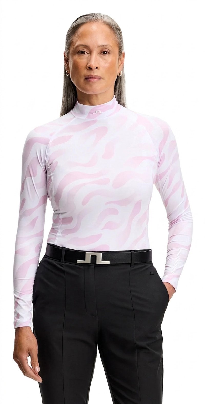 J.Lindeberg Ella Print Compression damski top, bunker fade white orchid