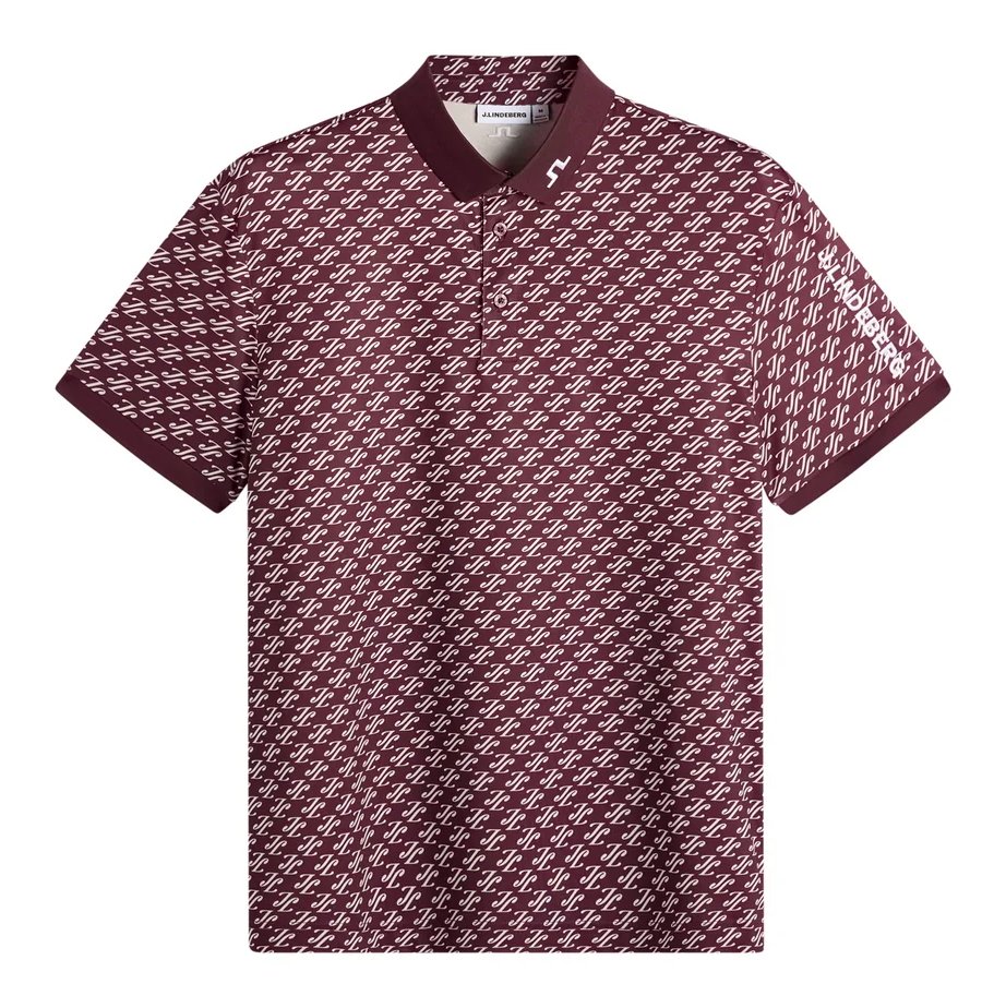 J.Lindeberg Tour Tech Print damskie polo, cardi jacquard - winetasting