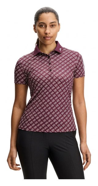 J.Lindeberg Tour Tech Print damskie polo, cardi jacquard - winetasting