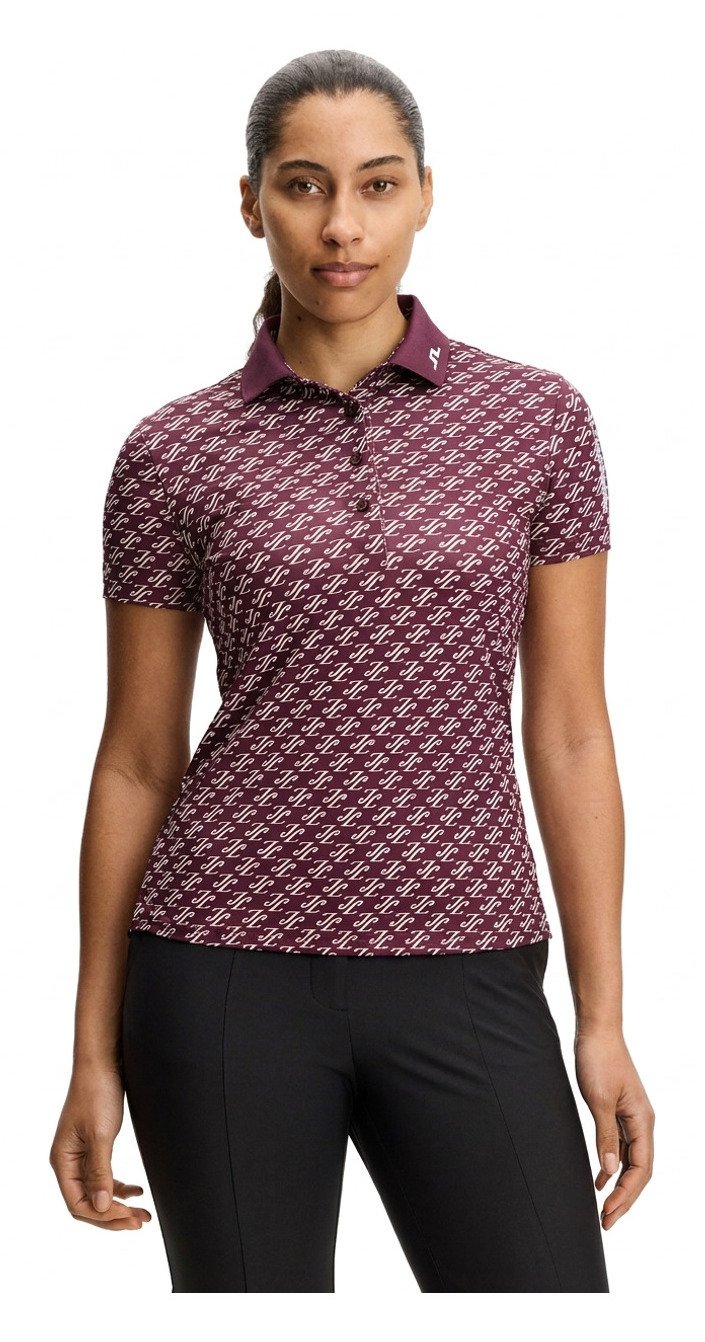 J.Lindeberg Tour Tech Print damskie polo, cardi jacquard - winetasting
