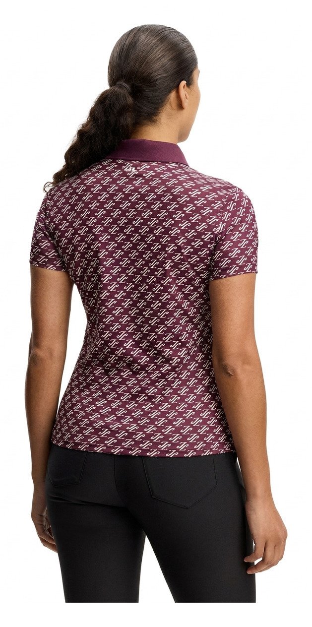 J.Lindeberg Tour Tech Print damskie polo, cardi jacquard - winetasting