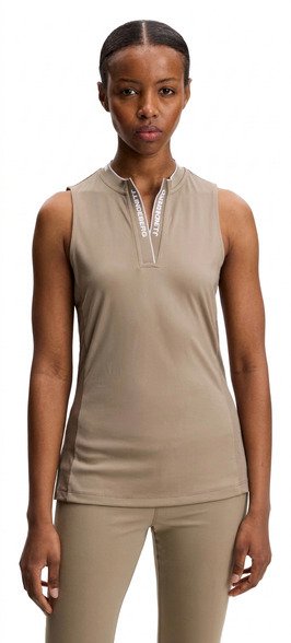J.Lindeberg Leya Sleeveless damskie polo, beżowe