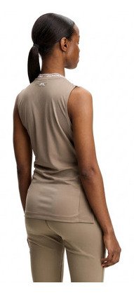 J.Lindeberg Leya Sleeveless damskie polo, beżowe