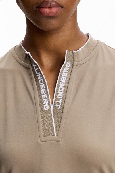J.Lindeberg Leya Sleeveless damskie polo, beżowe