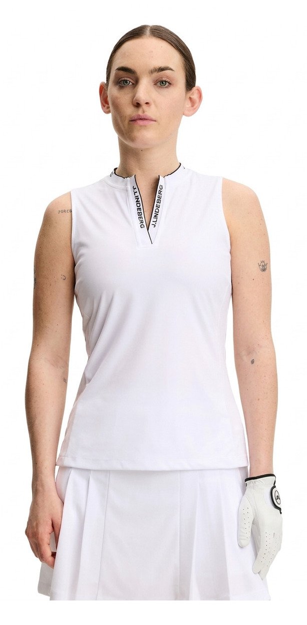 J.Lindeberg Leya Sleeveless damskie polo, białe