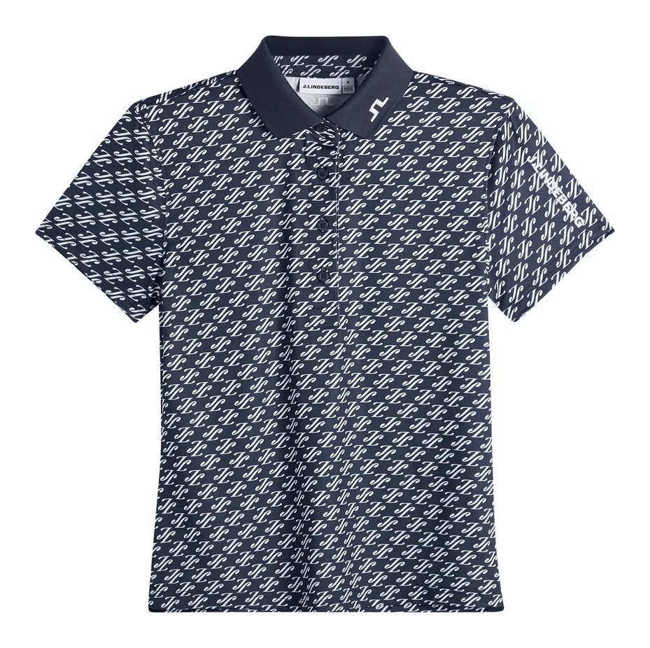 J.Lindeberg Tour Tech Print damskie polo, cardi jacquard - JL Navy