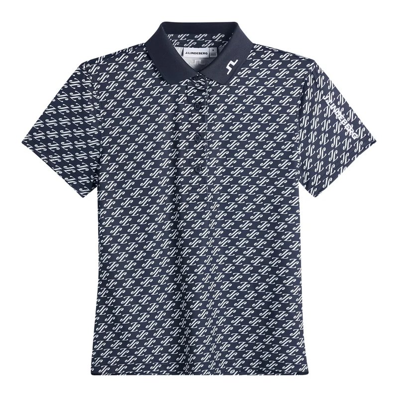 J.Lindeberg Tour Tech Print damskie polo, cardi jacquard - JL Navy