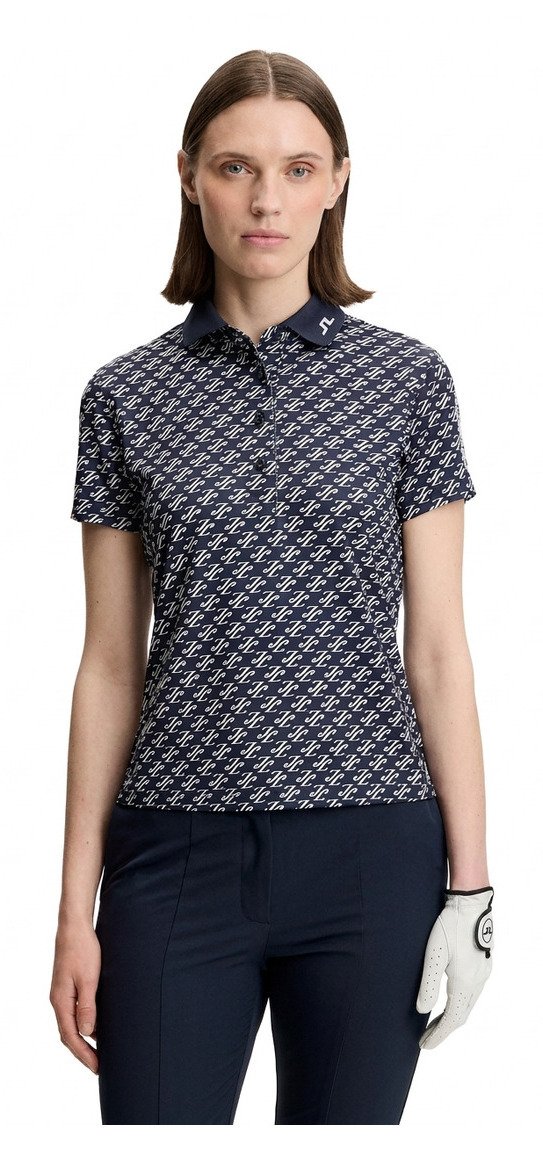 J.Lindeberg Tour Tech Print damskie polo, cardi jacquard - JL Navy