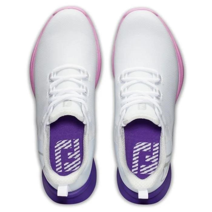 FootJoy Fuel Sport damskie buty golfowe 2023, białe/fioletowe, UK7.5-EU41 (US9.5)