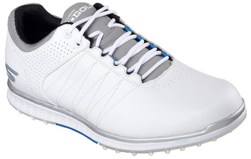 Skechers Go Golf Elite 2 męskie buty golfowe, biało/szaro/niebieskie