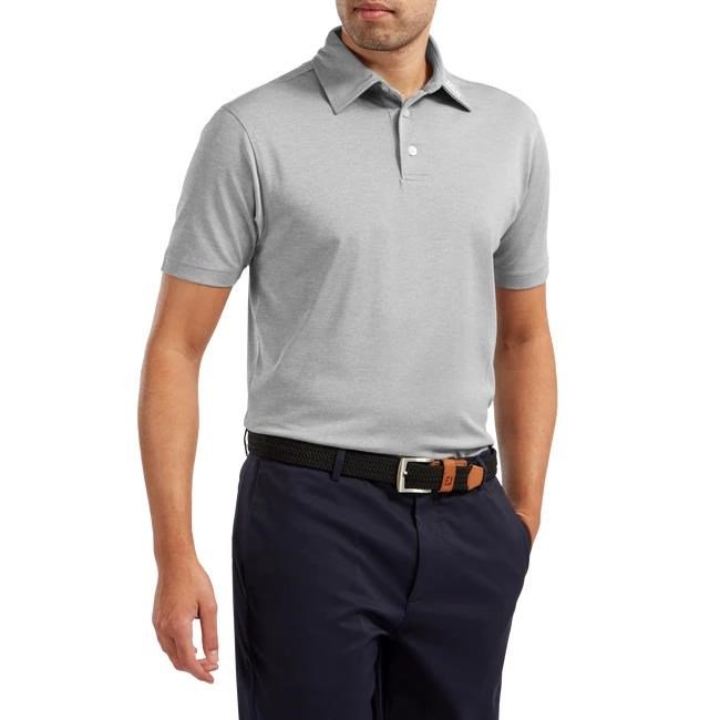 FootJoy Stretch Pique Solid Athletic Fit polo męskie, szare