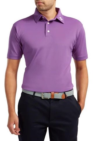 FootJoy Stretch Pique Solid polo męskie, fioletowe