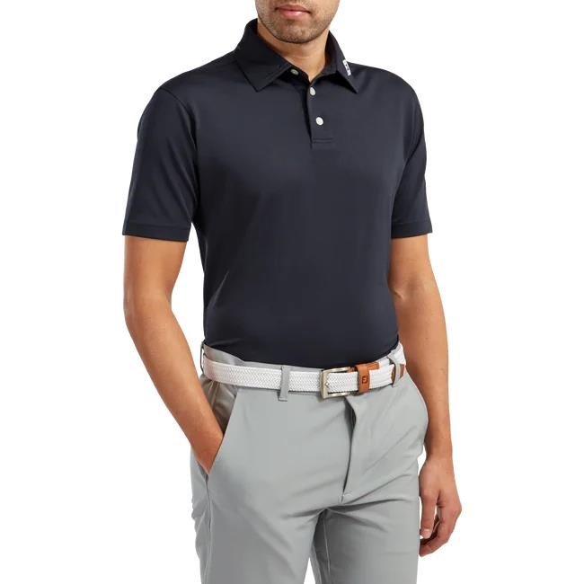 FootJoy Stretch Pique Solid Athletic Fit męskie polo, granatowe
