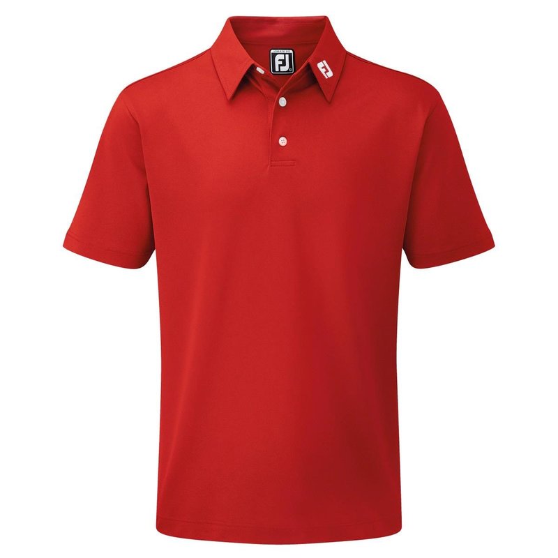 FootJoy Stretch Pique Solid Athletic Fit męskie polo, czerwone