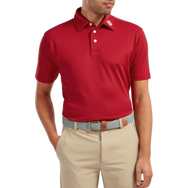 FootJoy Stretch Pique Solid Athletic Fit męskie polo, czerwone