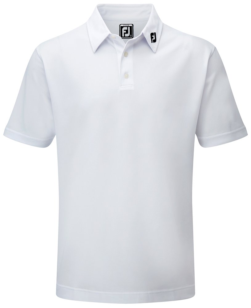 FootJoy Stretch Pique Solid junior polo, białe