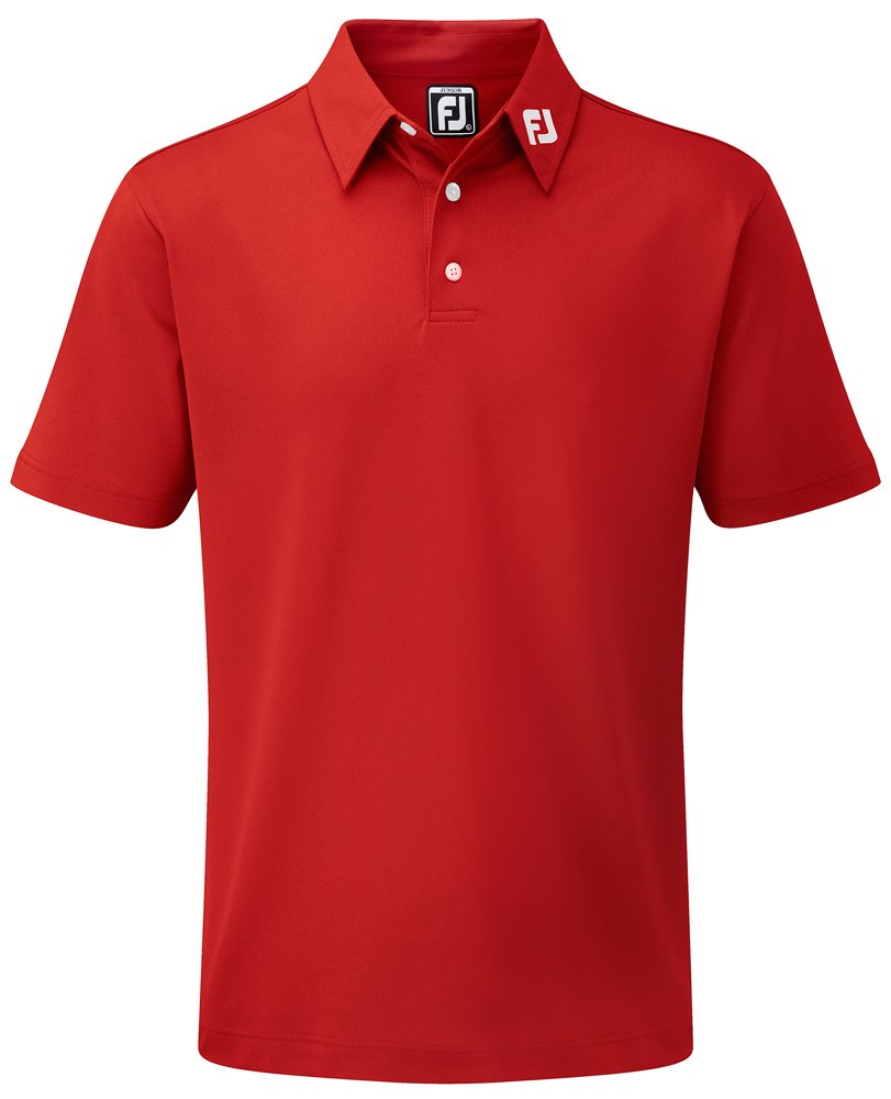 Footjoy Stretch Pique Solid dziecięce polo, czerwone