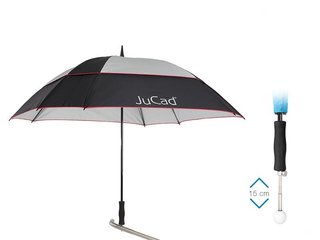 JuCad Telescopic Windproof parasol golfowy 68", srebrny/czarno/czerwony