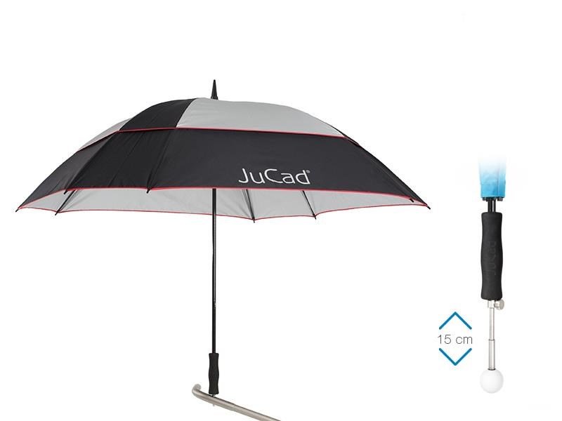 JuCad Telescopic Windproof parasol golfowy 68", srebrny/czarno/czerwony