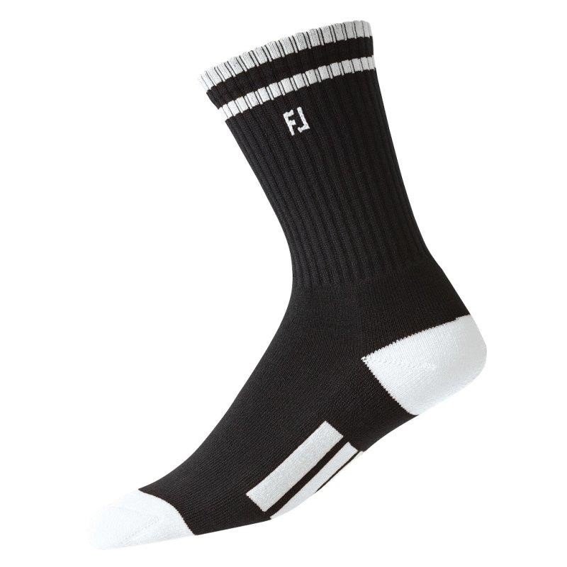 FootJoy ProDry Crew skarpety dziecięce, 1para, czarno/białe