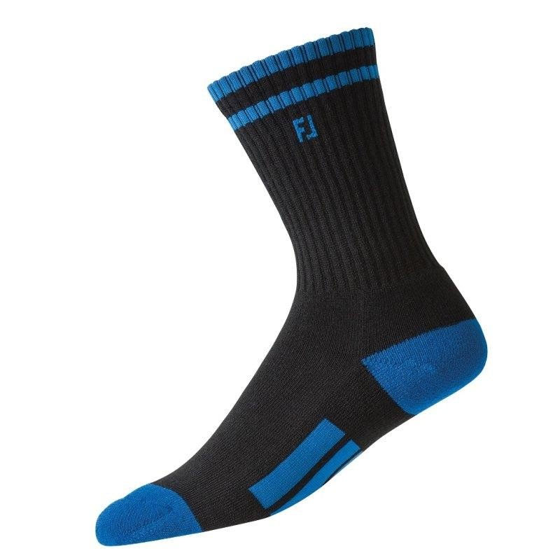 FootJoy ProDry Crew skarpety dziecięce, 1para, czarno/niebieskie