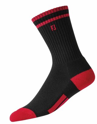 FootJoy ProDry Crew skarpety dziecięce, 1para, czarno/czerwone
