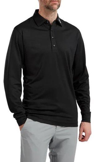 FootJoy Thermocool Self męskie polo z długim rękawem, czarne