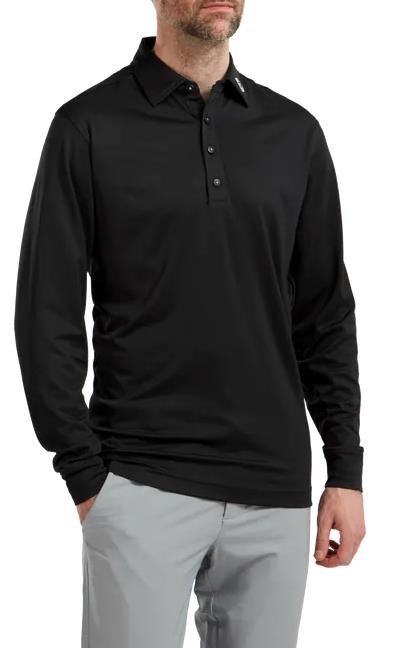 FootJoy Thermocool Self męskie polo z długim rękawem, czarne