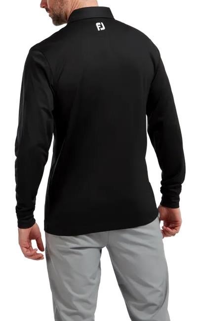 FootJoy Thermocool Self męskie polo z długim rękawem, czarne