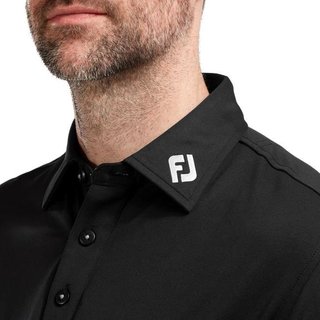 FootJoy Thermocool Self męskie polo z długim rękawem, czarne