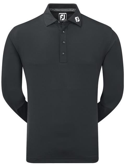 FootJoy Thermocool Self męskie polo z długim rękawem, czarne
