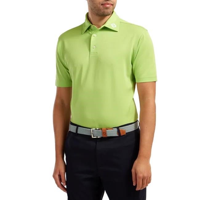 FootJoy Stretch Pique Solid Athletic Fit polo męskie, limonkowe