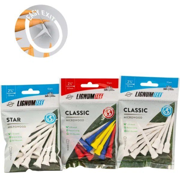 Lignum Tee plastikowe tee 72mm, 12szt., różowe