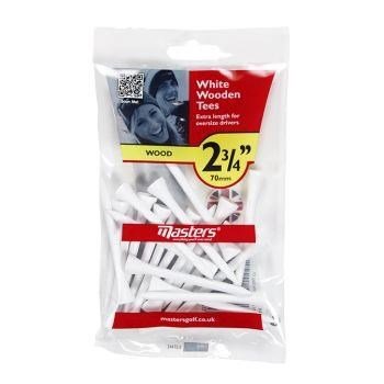 Masters White Wooden Tees, 70mm, 20szt.