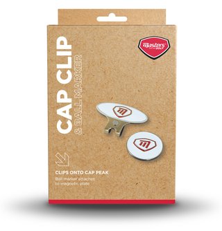 Masters Golf Cap Clip & Ball Marker, biało/czerwony