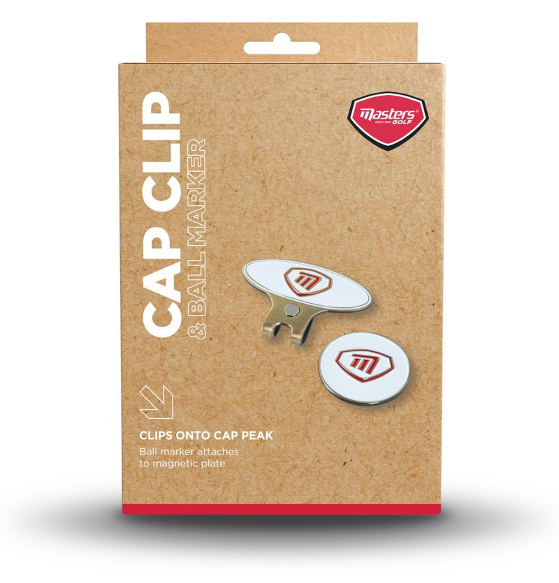 Masters Golf Cap Clip & Ball Marker, biało/czerwony