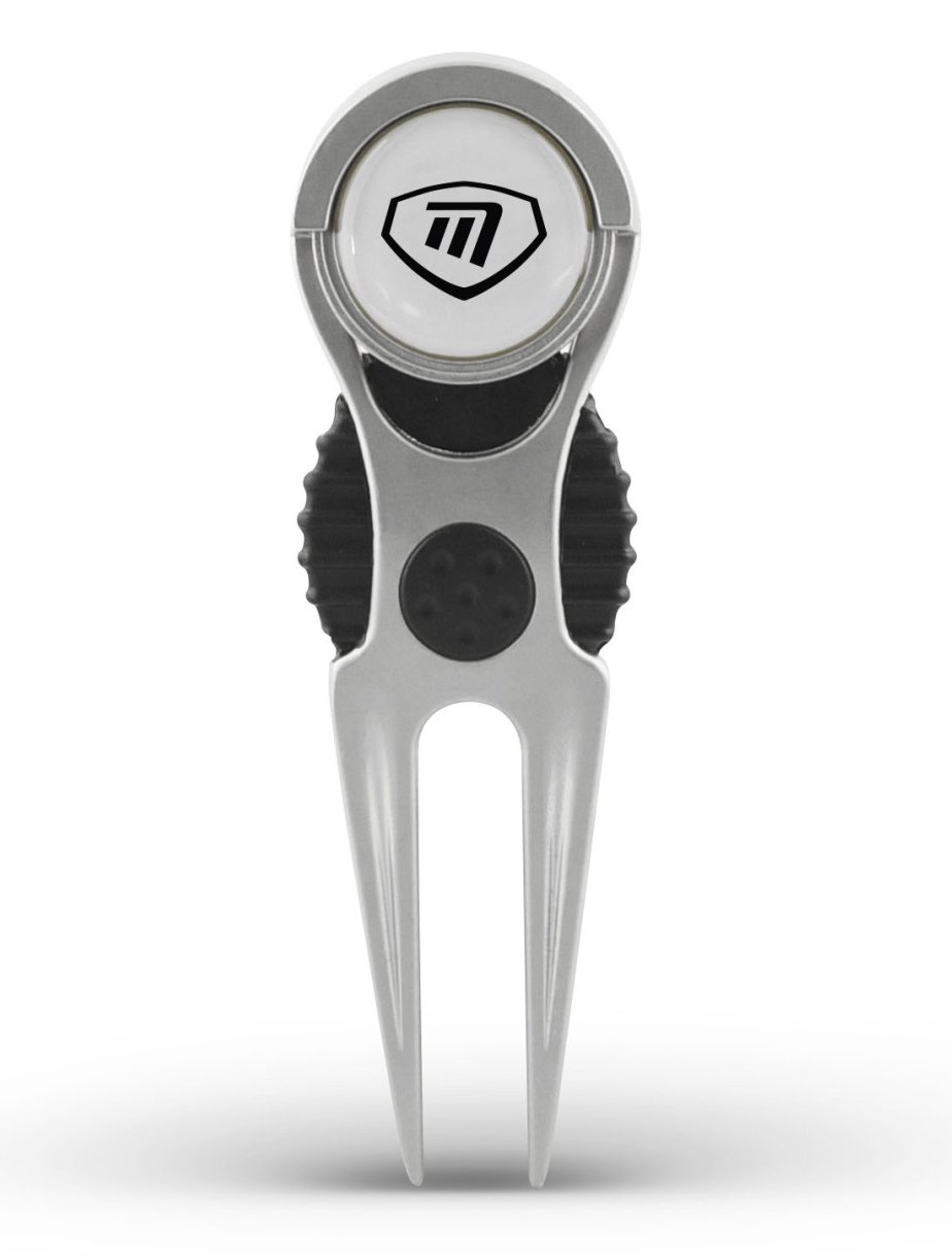 Masters Golf Deluxe Pitchfork With Marker widełki do naprawy greenu, srebrne