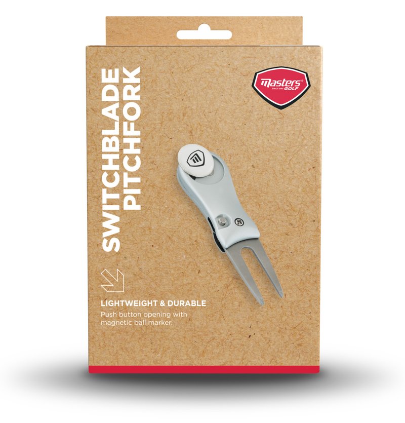 Masters Golf Switchblade Style Pitchfork widełki do naprawy fairway, srebrne