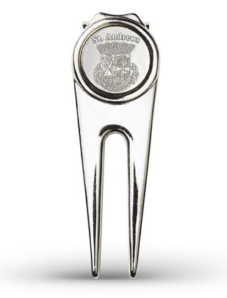 Masters Golf St Andrews Deluxe Pitchfork widełki do naprawy fairwayu, srebrne