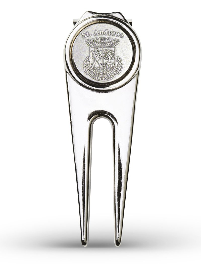 Masters Golf St Andrews Deluxe Pitchfork widełki do naprawy fairwayu, srebrne